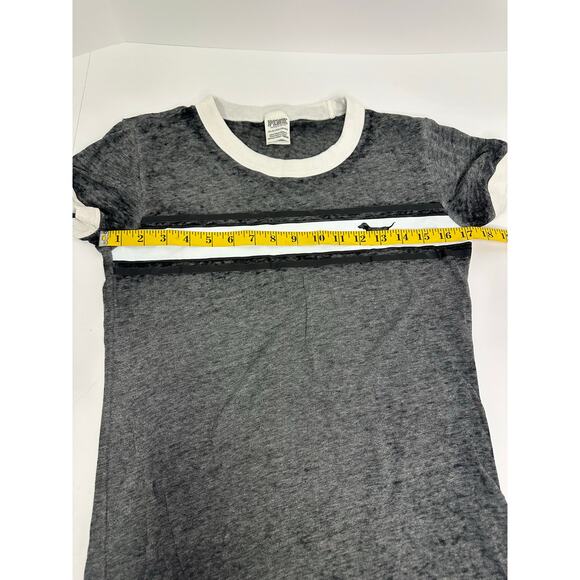 Victoria’s Secret PINK Ringer Tee XS - Gray & White Dog Logo - Picture 6 of 7
